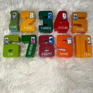 Vintage Tyco Sesame Street Plastic Numbers 1-10 Set Jim Henson Preschool Toys